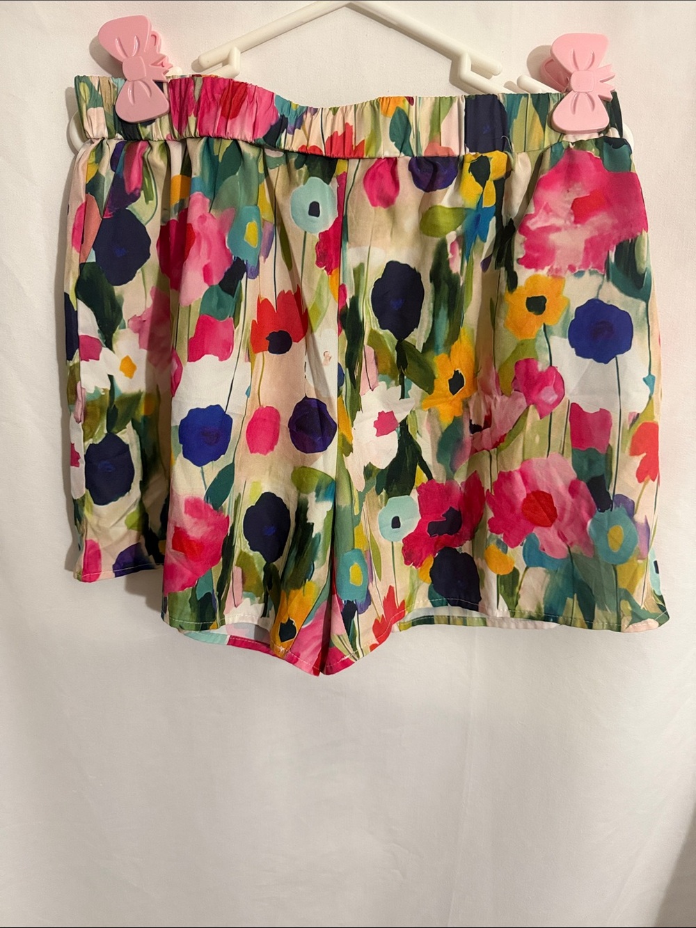 Floral Print Elastic-Waist Women’s Shorts - Multicolor
